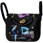 画像1: Woman cartoon graffiti Lindy bag pillow bag portable messenger bag  グラフィックペイントミニトートショルダー２WAYバッグ (1)