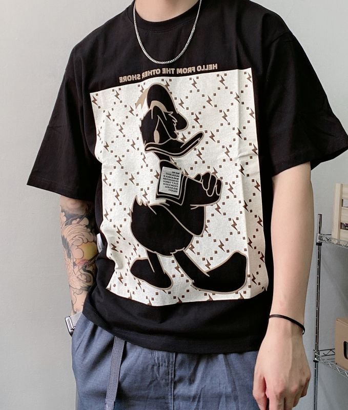 画像8:  Unisex Donald Duck Print T-shirt   男女兼用 ユニセックスアグリードナルドダック 半袖Tシャツ (8)
