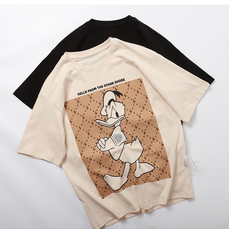 画像5:  Unisex Donald Duck Print T-shirt   男女兼用 ユニセックスアグリードナルドダック 半袖Tシャツ (5)