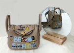画像13: Woman cartoon graffiti Lindy bag pillow bag portable messenger bag  グラフィックペイントミニトートショルダー２WAYバッグ (13)