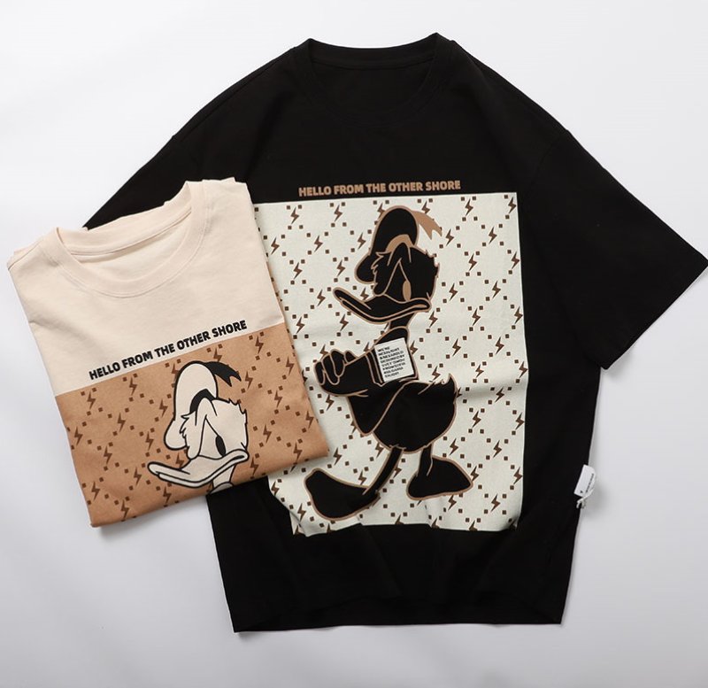 画像4:  Unisex Donald Duck Print T-shirt   男女兼用 ユニセックスアグリードナルドダック 半袖Tシャツ (4)