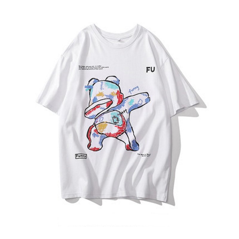 画像3:  Unisex Dancing Bear Oversized T-shirt   男女兼用 ユニセックス ペインティングダンシングベアオーバーサイズTシャツ (3)