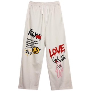 Unisex Hip Hop Graffiti Stand Collar Jacket Cotton ユニ