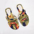 画像6: Women Scarf pattern fashion flat flip flops sandals    スカーフ柄フラットサンダル パンプス スリッパ ミュール (6)