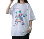 画像4:  Unisex Dancing Bear Oversized T-shirt　  男女兼用 ユニセックス ペインティングダンシングベアオーバーサイズTシャツ (4)