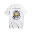 画像2:  Unisex Smile graphic oversized t-shirt　  男女兼用 ユニセックス ヒップホップスマイルグラフィックオーバーサイズTシャツ半袖Tシャツ (2)