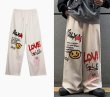 画像2:  Unisex hip-hop graffiti overalls mopping wide-leg pants  ユニセックス 男女兼用ヒップホップグラフィティワイドパンツ (2)