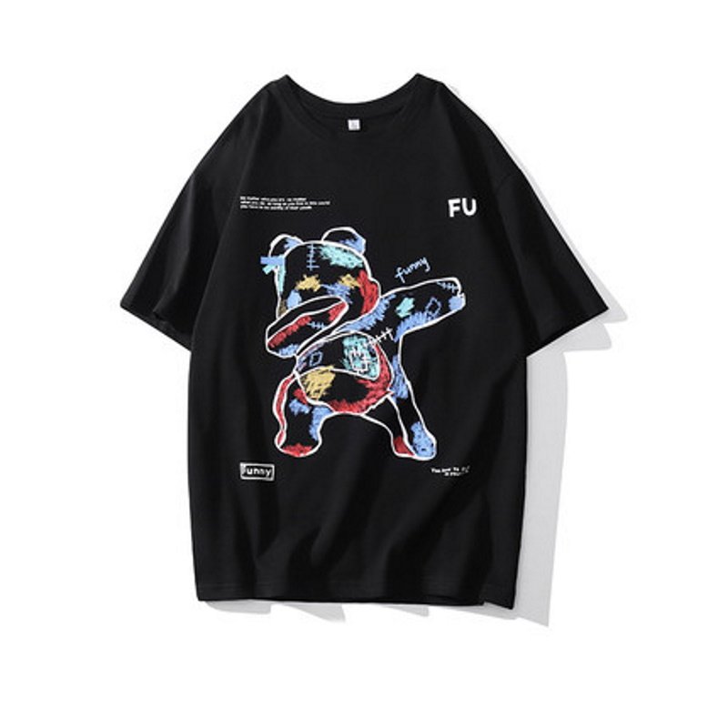 画像7:  Unisex Dancing Bear Oversized T-shirt   男女兼用 ユニセックス ペインティングダンシングベアオーバーサイズTシャツ (7)