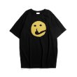 画像3:  Unisex Smile graphic oversized t-shirt　  男女兼用 ユニセックス ヒップホップスマイルグラフィックオーバーサイズTシャツ半袖Tシャツ (3)