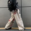 画像4:  Unisex hip-hop graffiti overalls mopping wide-leg pants  ユニセックス 男女兼用ヒップホップグラフィティワイドパンツ (4)