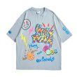 画像1:  Unisex smiley graffiti short-sleeved T-shirt　  男女兼用 ユニセックススマーリー ペインティングTシャツ (1)