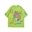 画像3:  Unisex smiley graffiti short-sleeved T-shirt　  男女兼用 ユニセックススマーリー ペインティングTシャツ (3)