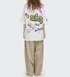 画像7:  Unisex smiley graffiti short-sleeved T-shirt　  男女兼用 ユニセックススマーリー ペインティングTシャツ (7)
