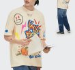 画像6:  Unisex smiley graffiti short-sleeved T-shirt　  男女兼用 ユニセックススマーリー ペインティングTシャツ (6)