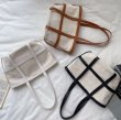 画像9: Woman  portable canvas handbag tote Eco bag   キャンバス＆レザートートショルダー２WAYバッグ エコバック (9)