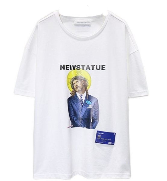 画像1: Unisex Jesus Print T-shirt T-shirt   男女兼用 ユニセックスジーザスプリント半袖Tシャツ (1)