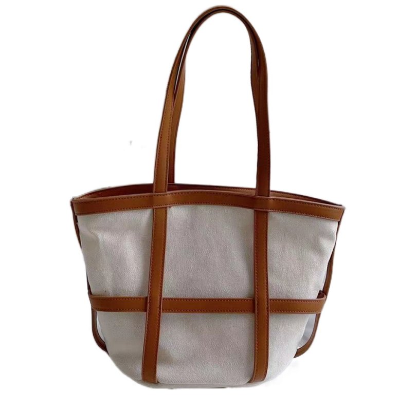 画像10: Woman  portable canvas handbag tote Eco bag   キャンバス&レザートートショルダー2WAYバッグ エコバック (10)