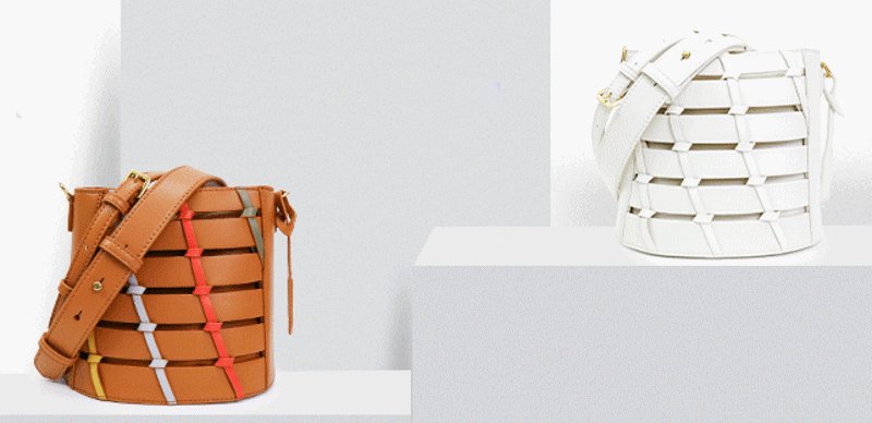 画像3: Woman contrast color bucket bag shoulder messenger bag レザーバケットショルダーバッグ (3)