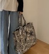 画像5: Woman  Pearl canvas bag  ジャガードパールトートショルダーバッグ メッセンジャーバッグ (5)