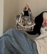 画像4: Woman  Pearl canvas bag  ジャガードパールトートショルダーバッグ メッセンジャーバッグ (4)
