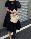 画像10: straw woven bow knot tote bag　 ボウ 蝶結びリボン付きかご 籠 トートバック (10)