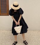 画像9: straw woven bow knot tote bag　 ボウ 蝶結びリボン付きかご 籠 トートバック (9)