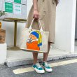 画像8: Homemade graffiti linen tote bag Eco bag  　麻リネンハンドペイントトート ショルダーバック エコバック (8)