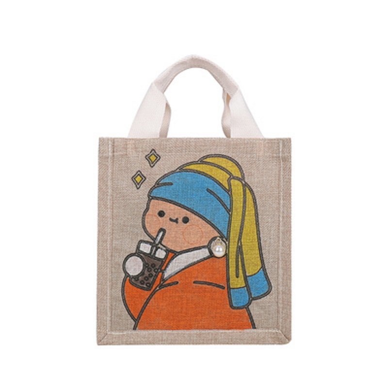 画像2: Homemade graffiti linen tote bag Eco bag   麻リネンハンドペイントトート ショルダーバック エコバック (2)