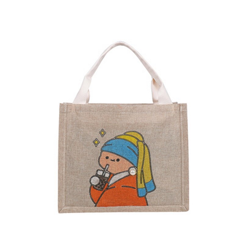 画像9: Homemade graffiti linen tote bag Eco bag   麻リネンハンドペイントトート ショルダーバック エコバック (9)