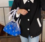 画像9:   Flower Paisley pattern Scarf Shoulder Bag　ペイズリー バンダナ柄 スカーフショルダーバック エコバック (9)