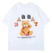 画像1: Unisex cartoon doll bear  loose hip-hop t-shirt　男女兼用 ユニセックスベア熊＆アイスクリームプリントTシャツ (1)