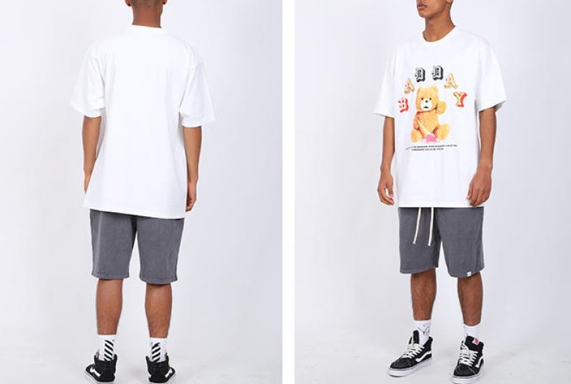 画像7: Unisex cartoon doll bear  loose hip-hop t-shirt 男女兼用 ユニセックスベア熊&アイスクリームプリントTシャツ (7)