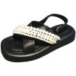 画像4: Women leather & pearl  flat Roman French  platform sandals　レザー&パール付きフラットプラットフォームサンダル (4)