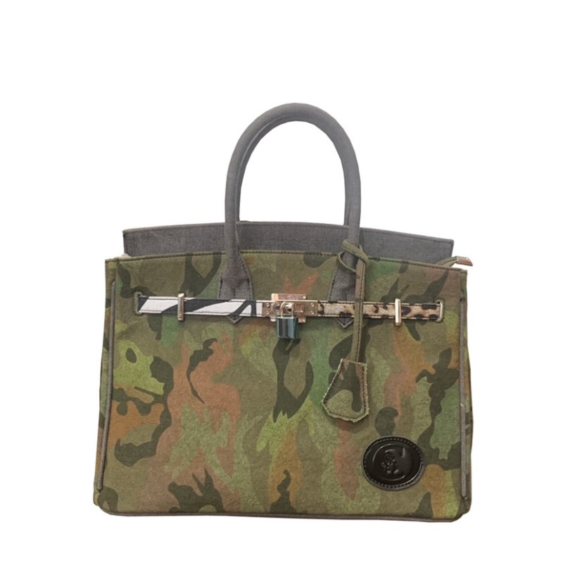 画像2: zebra leopard texture camouflage canvas tote bag ユニセックス 男女兼用カモフラージュ 迷彩キャンバストートバッグ (2)