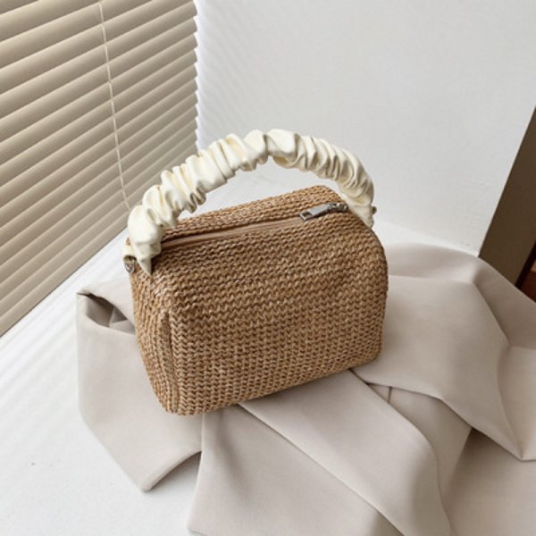 画像5: portable square bag handbag tote shoulder bag　スクエアシンプルかご 籠 トートショルダーバック (5)