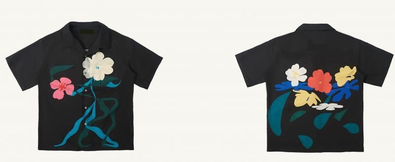 画像3:  Unisex loose floral print short sleeves shirt  男女兼用 ユニセックス フローラルプリントシャツ (3)