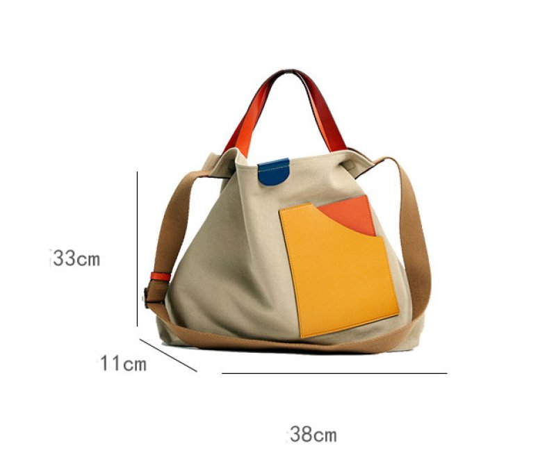 画像10: large-capacity canvas tote shoulder bag handbag  キャンバスラージトートショルダーバック (10)