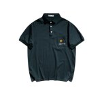 画像3:  Unisex simple embroidery solid color polo shirt　 男女兼用 ユニセックスポケット刺繍ポロシャツ (3)