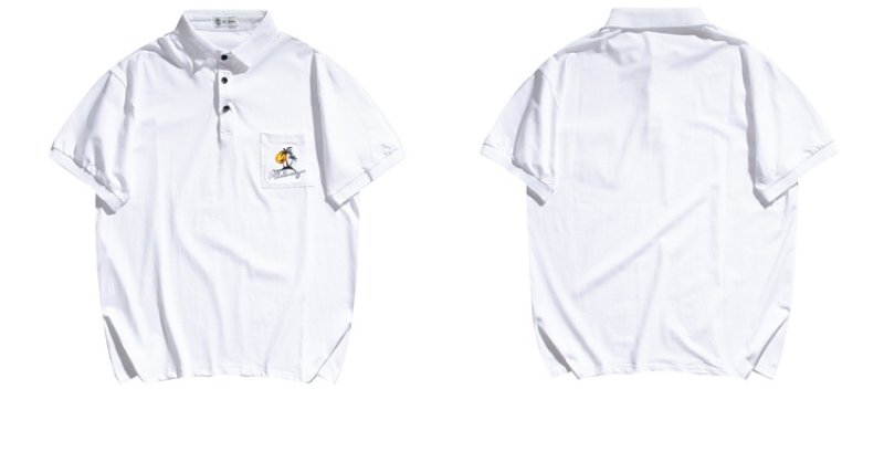 画像6:  Unisex simple embroidery solid color polo shirt  男女兼用 ユニセックスポケット刺繍ポロシャツ (6)