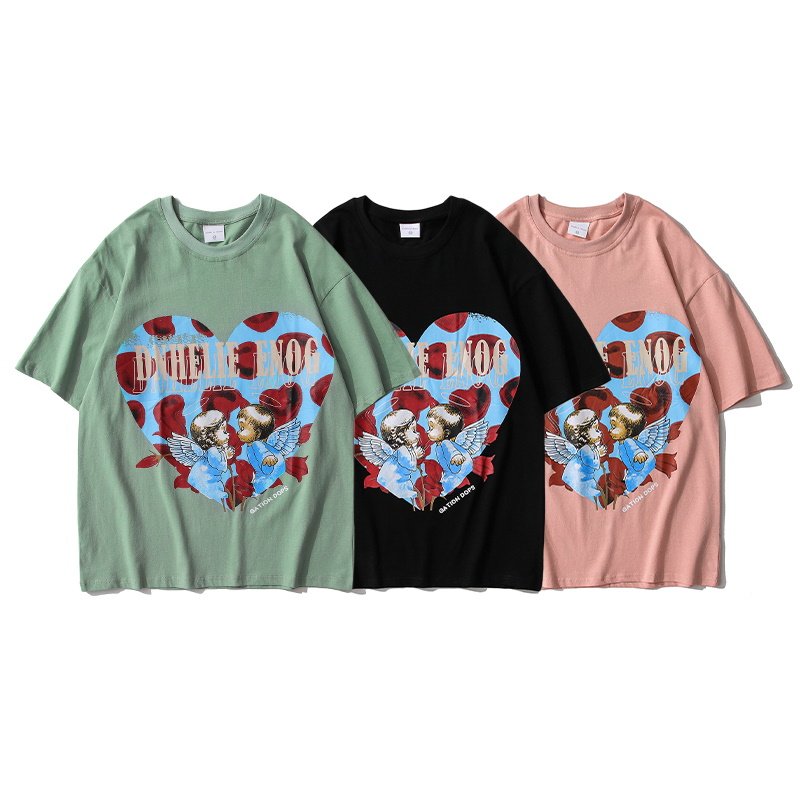 画像7:  Unisex Little angel heart T-shirt  男女兼用 ユニセックスストリートエンジェルハートTシャツ (7)