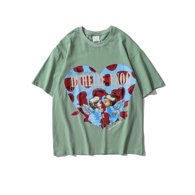 画像5:  Unisex Little angel heart T-shirt  男女兼用 ユニセックスストリートエンジェルハートTシャツ (5)