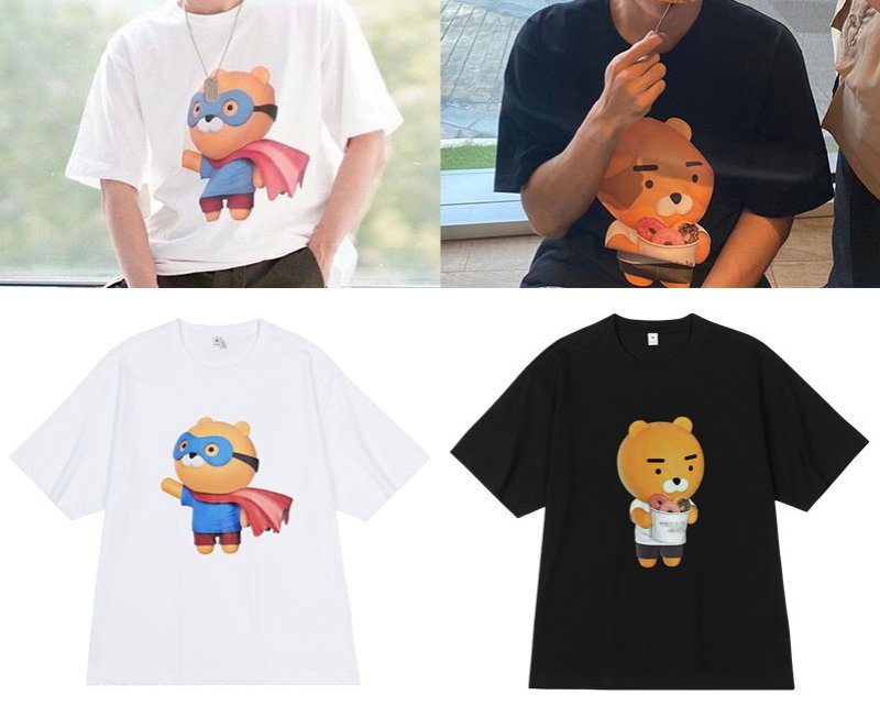 画像3:  Unisex cute bear print T-shirt 男女兼用 ユニセックスキュートなベア 熊プリントTシャツ (3)