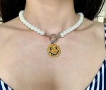 画像6: Unisex Smile Head Pearl Necklace chain necklace Jewelry 　男女兼用ユニセックススマイルヘッドパールネックレス チョーカー (6)