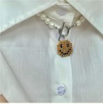 画像4: Unisex Smile Head Pearl Necklace chain necklace Jewelry 　男女兼用ユニセックススマイルヘッドパールネックレス チョーカー (4)