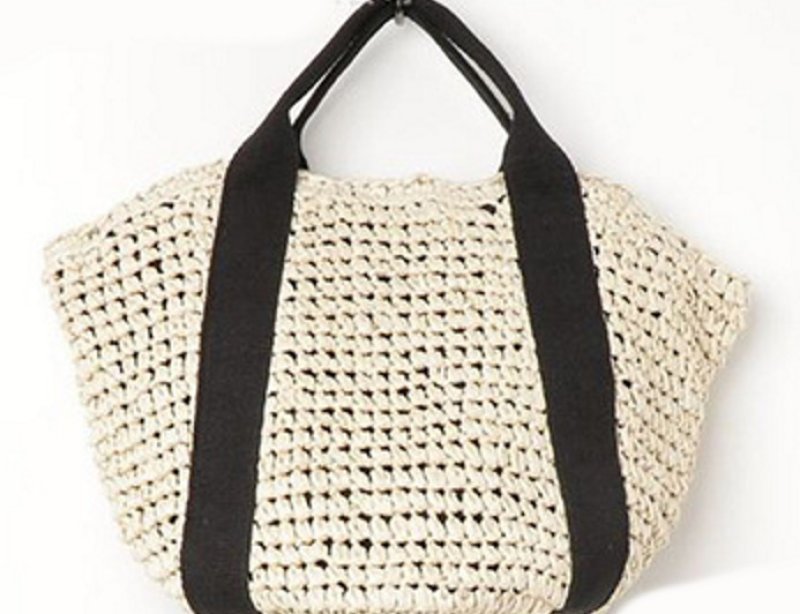 画像4: Semicircle paper leisure portable straw woven bag ポータブルかご籠バッグ (4)