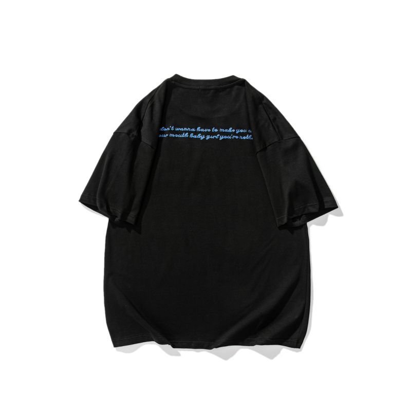 画像6: Unisex letter& Flower emblemT-shirt 男女兼用 ユニセックスレタープリント&エンブレム付きTシャツ (6)