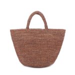 画像2: raffia  straw woven tote bag　ラフィアシンプルトートかご籠バッグ (2)