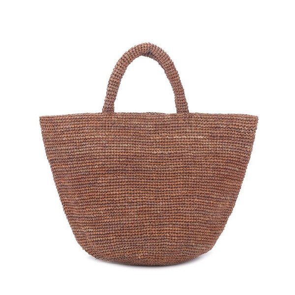 画像2: raffia  straw woven tote bag　ラフィアシンプルトートかご籠バッグ (2)