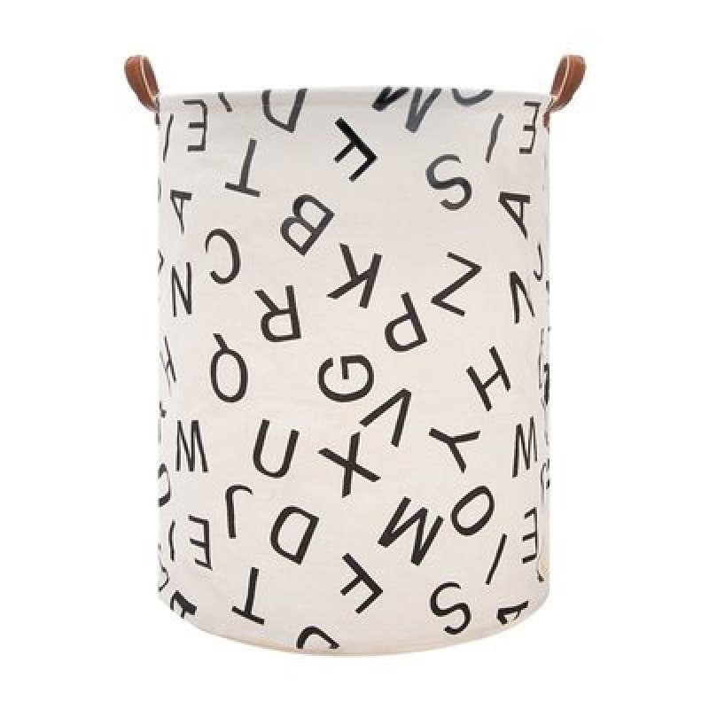 画像2: leather handle canvas storage can stand up debris sorting bag 北欧スタイルモダンレザーハンドルキャンバス収納バッグ (2)