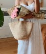 画像7: raffia  straw woven tote bag　ラフィアシンプルトートかご籠バッグ (7)